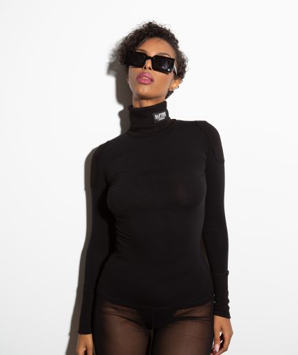 Black Logo Polo Neck Safyre London