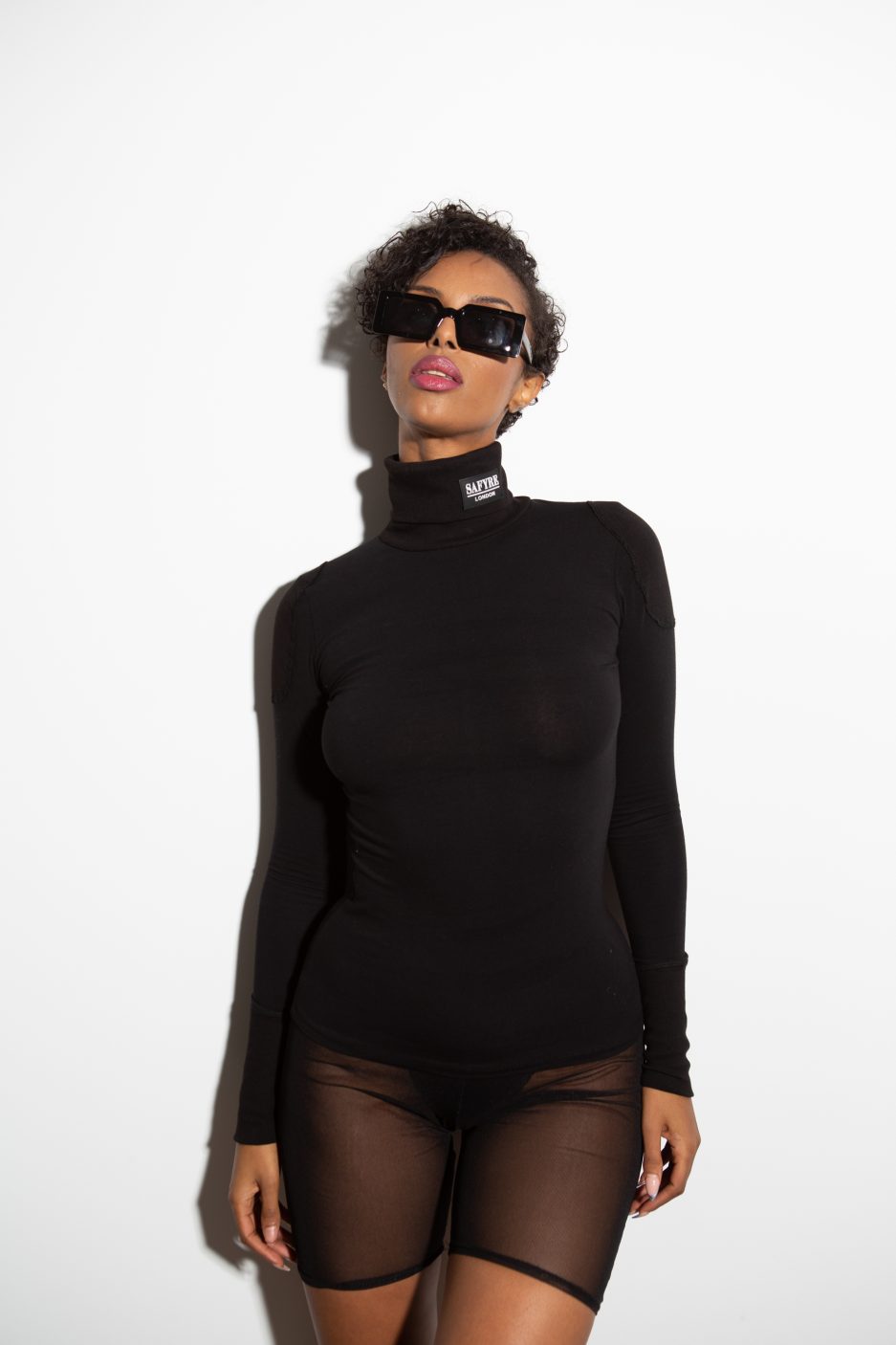 Black Logo Polo Neck Safyre London