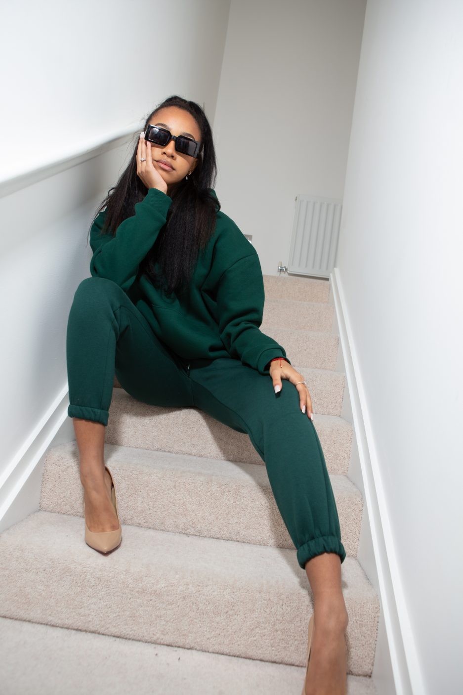 Love Is Free Tracksuit Safyre London in Emerald Green