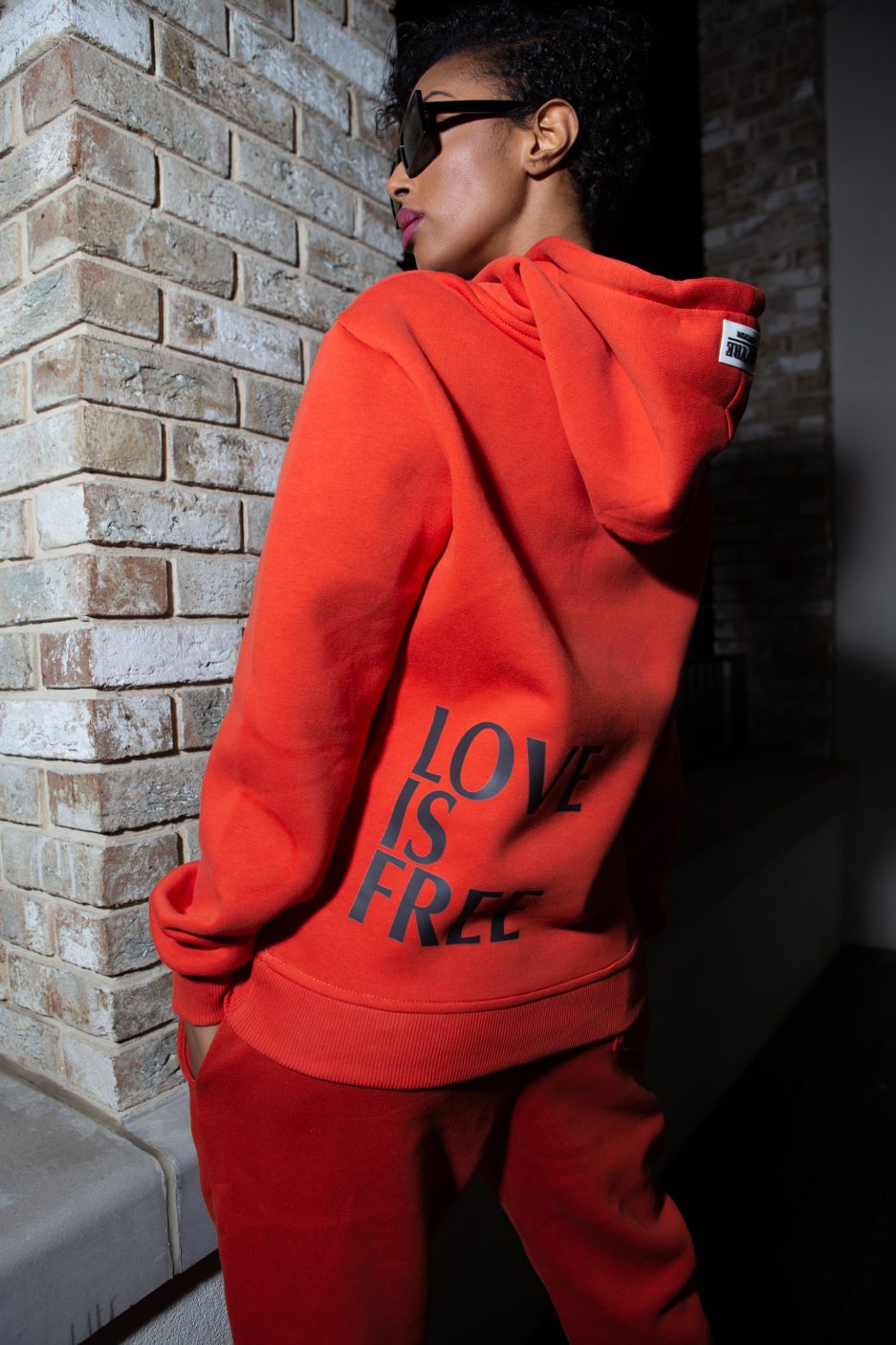 Love Is Free Tracksuit Safyre London in OrangeRed